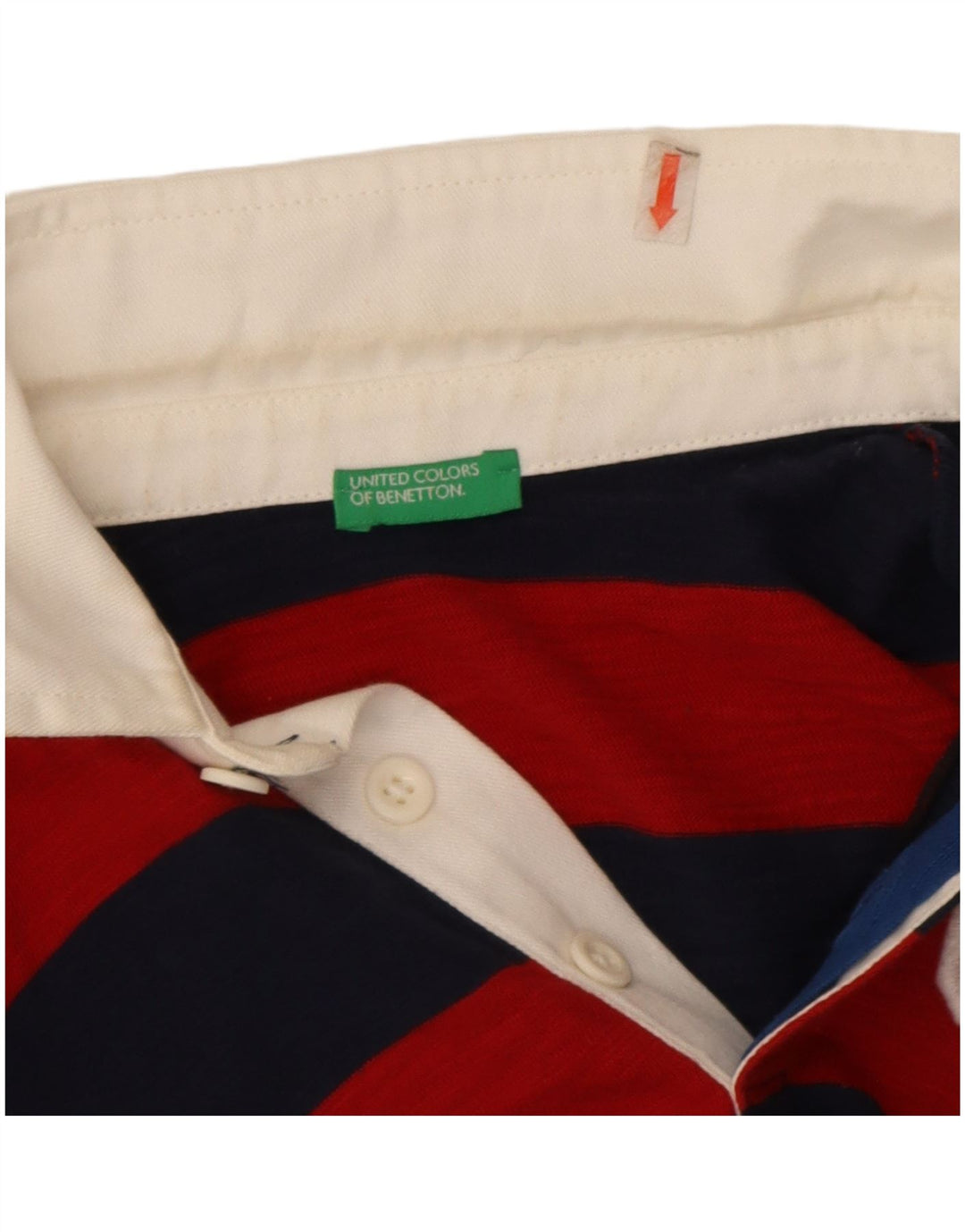 Obična polo majica dugih rukava Benetton za dječake 7-8 godina srednje crvene pruge
