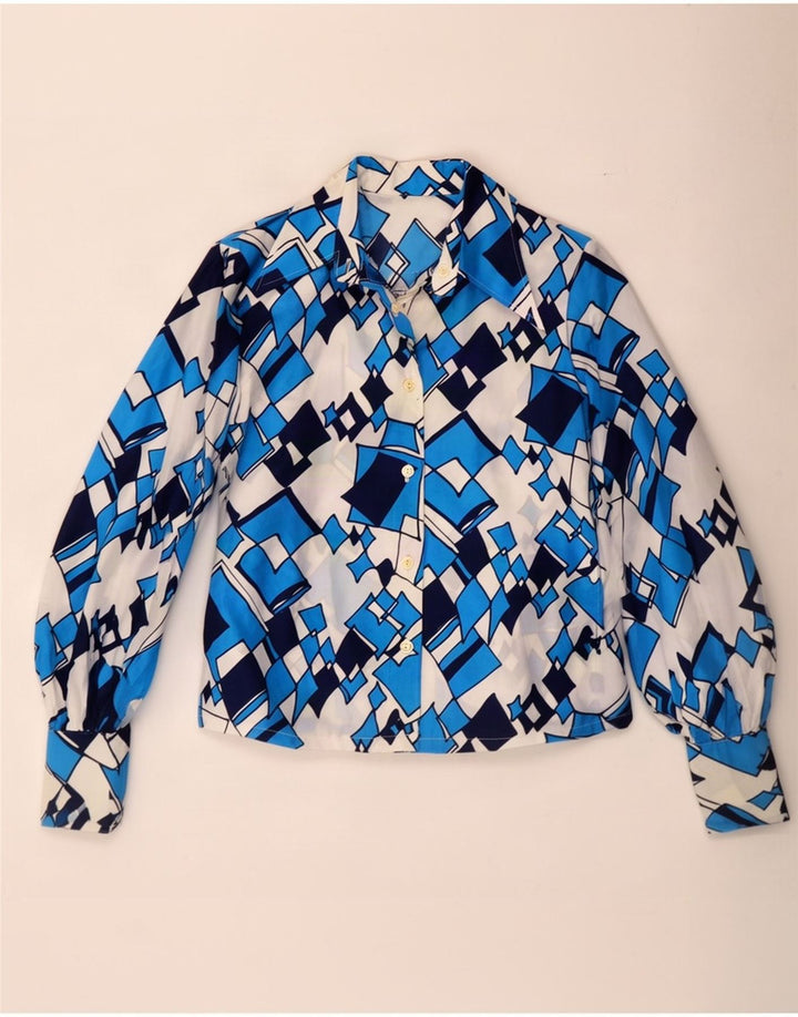 Vintage ženska košulja bluza IT 44 srednje plava geometrijska