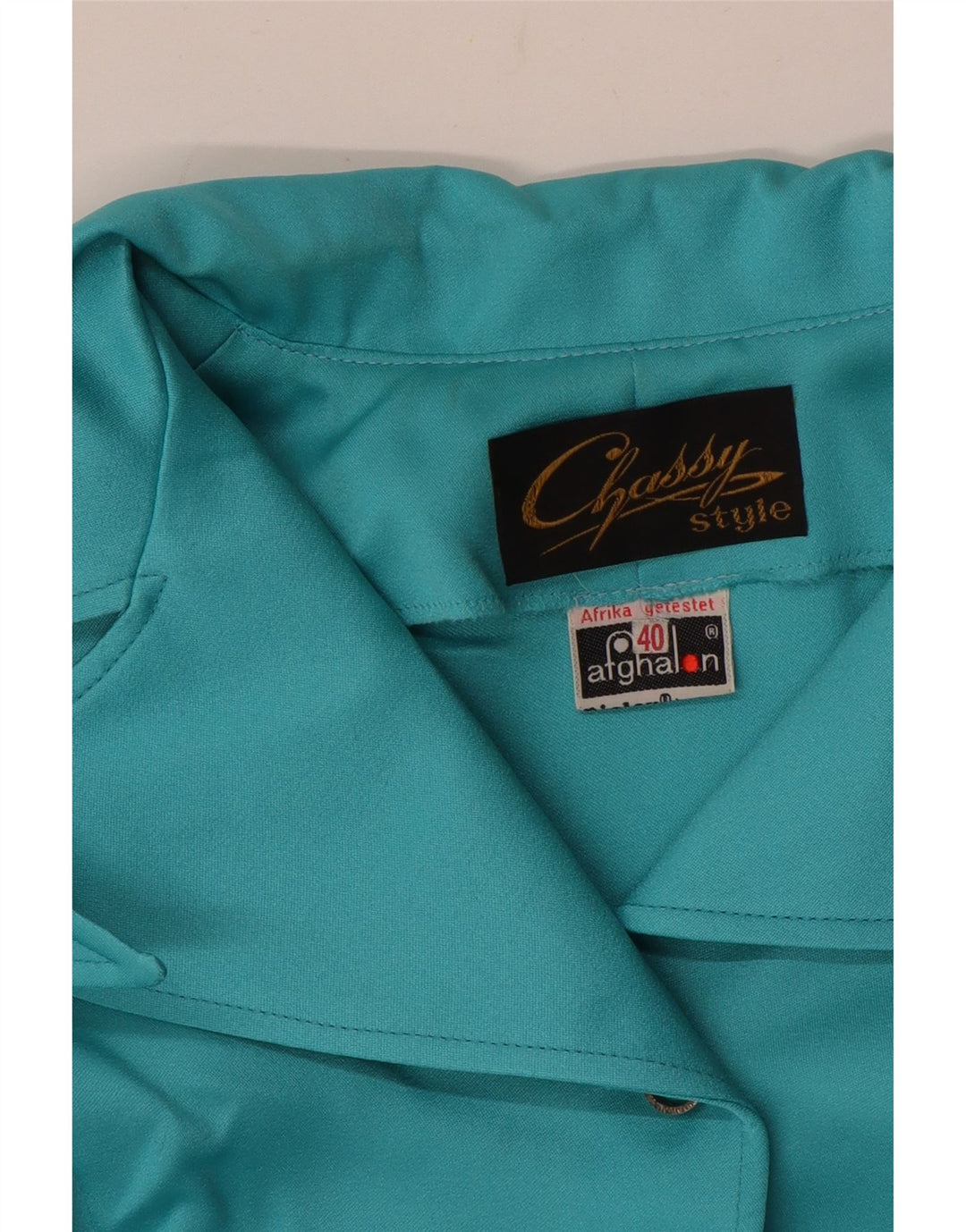 VINTAGE Ženska kratko košulja bluza kratkih rukava EU 40 srednje plava poliester