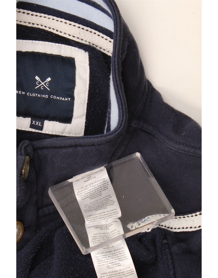 CREW CLOTHING Muška majica s dugmadima i izrezom 2XL tamnoplavi pamuk