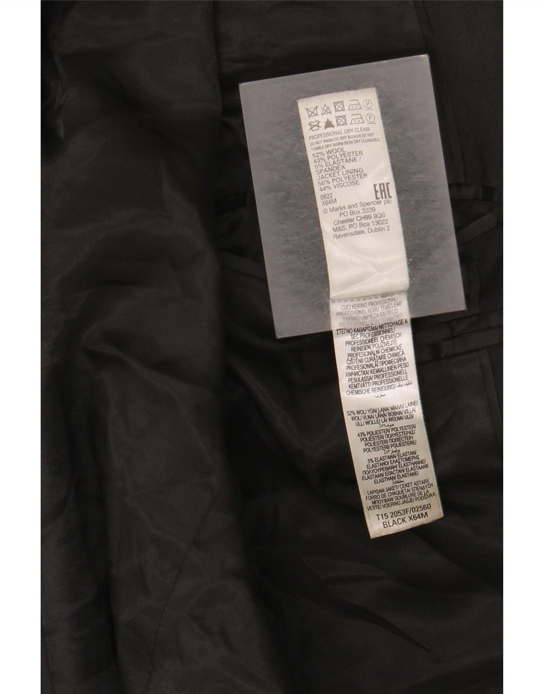 Marks & Spencer muška jakna sa 2 gumba UK 38 srednje crna vuna