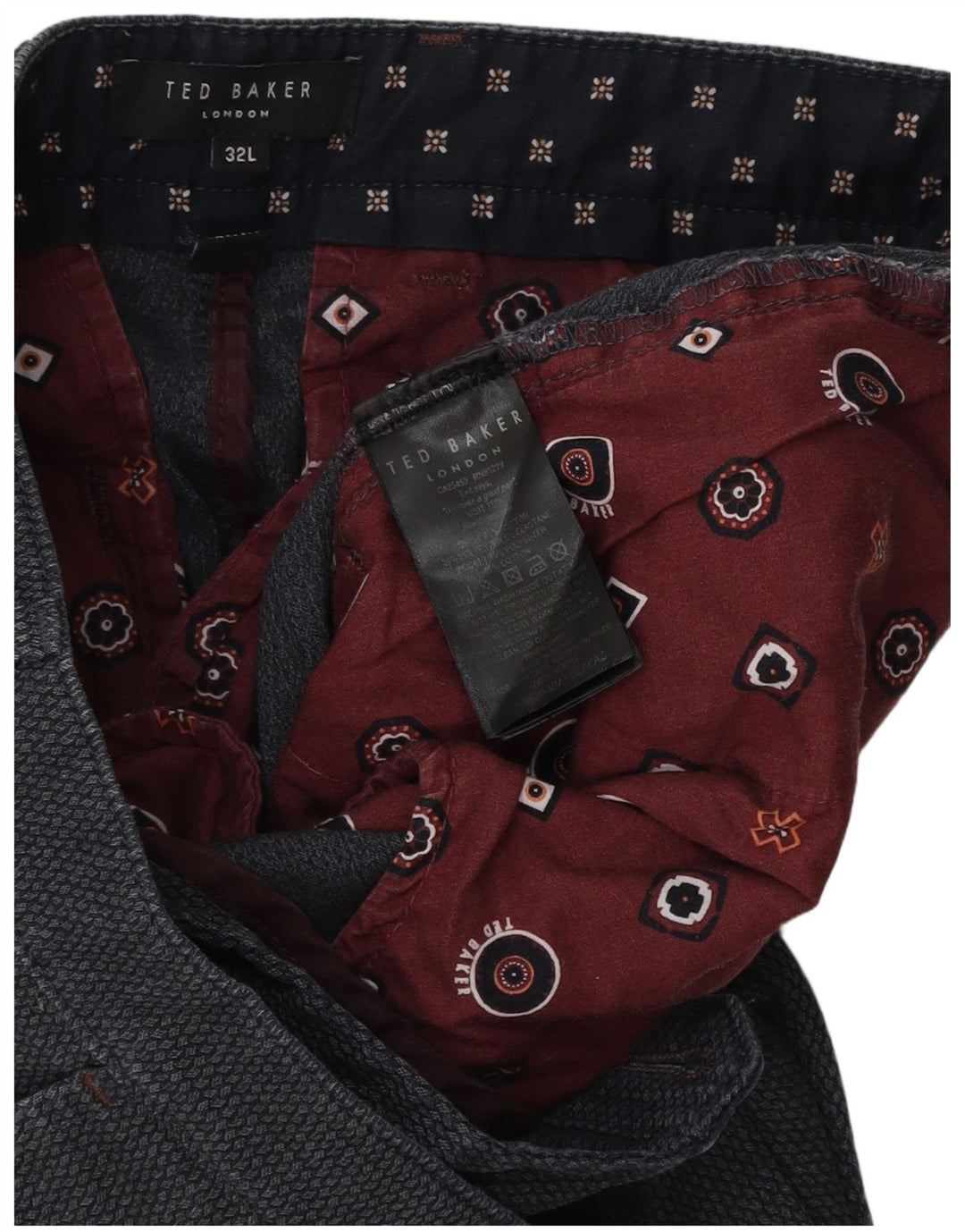 Ted Baker muške uske hlače W32 L30 sivi poliester