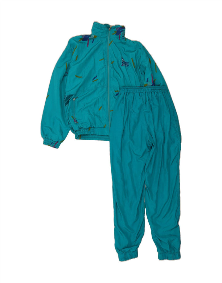 VINTAGE Womens Abstract Pattern Full Tracksuit UK 12 Medium Turquoise Vintage Vintage and Second-Hand Vintage from Messina Hembry 