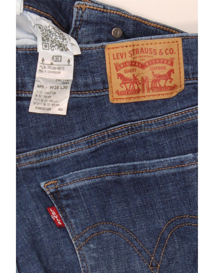Levi's ženske klasične ravne traperice US 6 srednje W28 L30 plavi pamuk