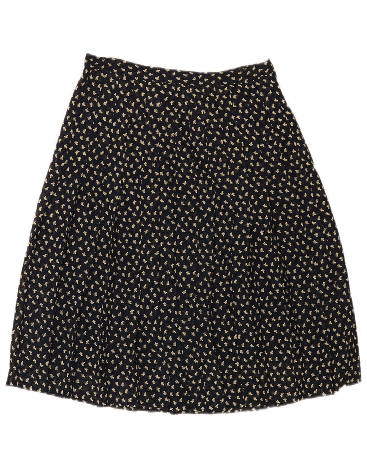 VINTAGE ženska suknja A-kroja visokog struka IT 44 srednje veličine W26 tamnoplava cvjetna