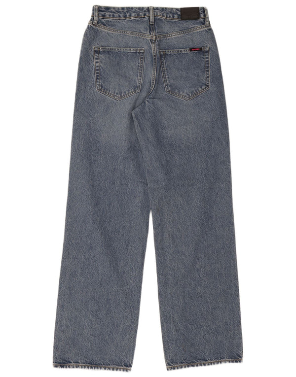 Superdry ženske traperice širokih nogavica visokog struka W28 L32 plavi pamuk