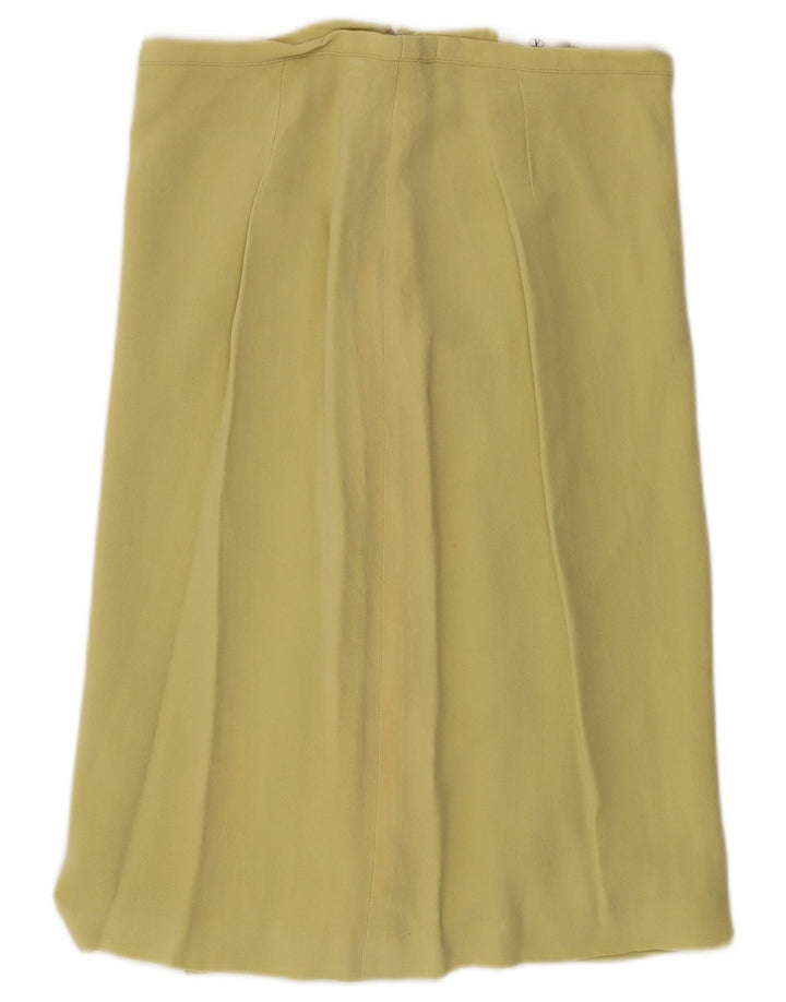 VALENTINO Ženska ravna suknja UK 14 srednje W30 žuta