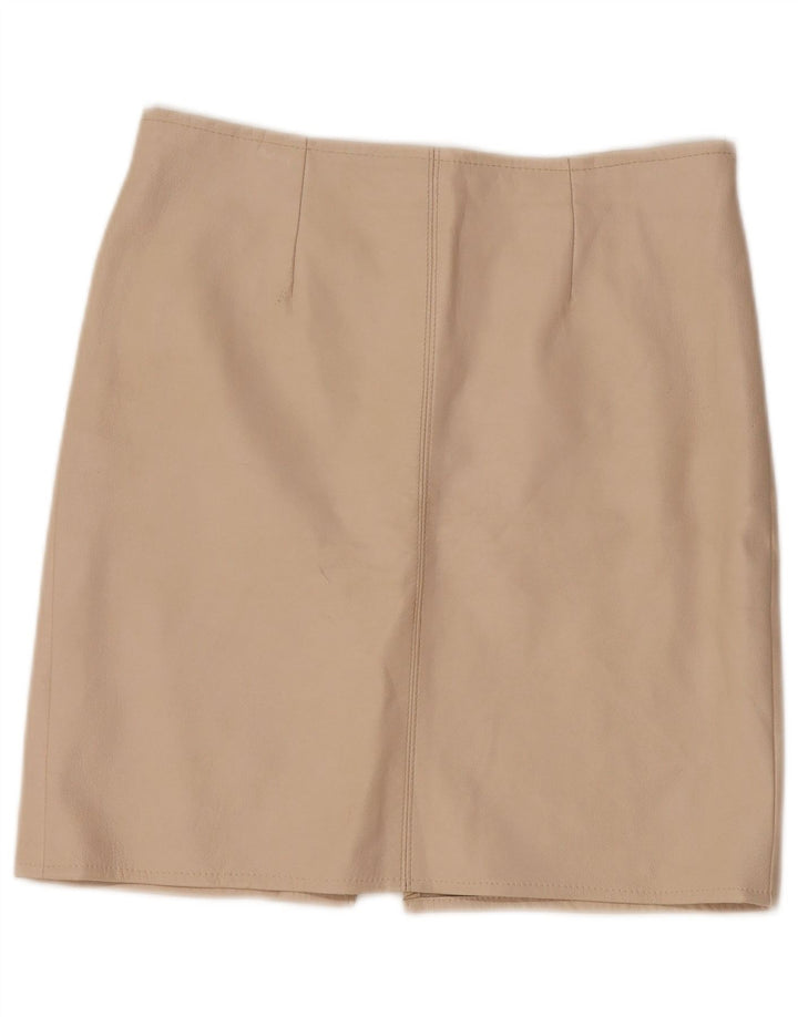 Vintage ženska kožna suknja W30 srednje bež boje