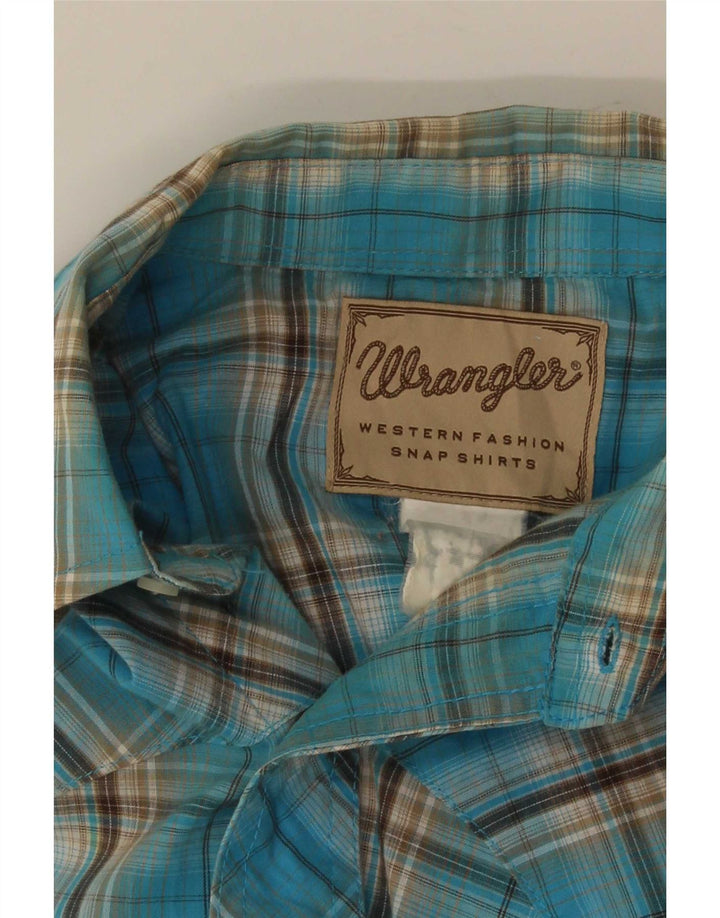 Wrangler muška western košulja kratkih rukava srednje plave boje