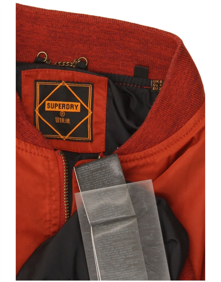 Superdry ženska prevelika bomber jakna UK 8 Mala crvena najlonska