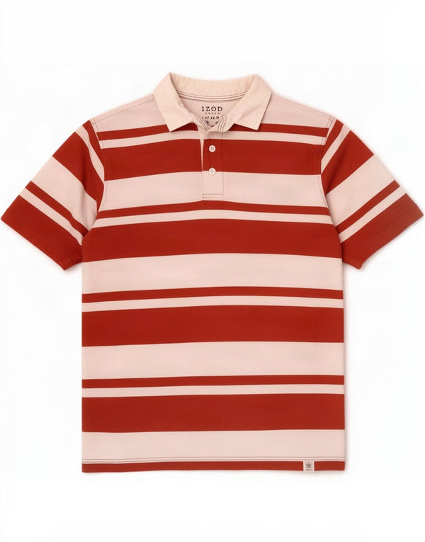 Izod muška polo majica za ragbi male crvene pruge, pamuk