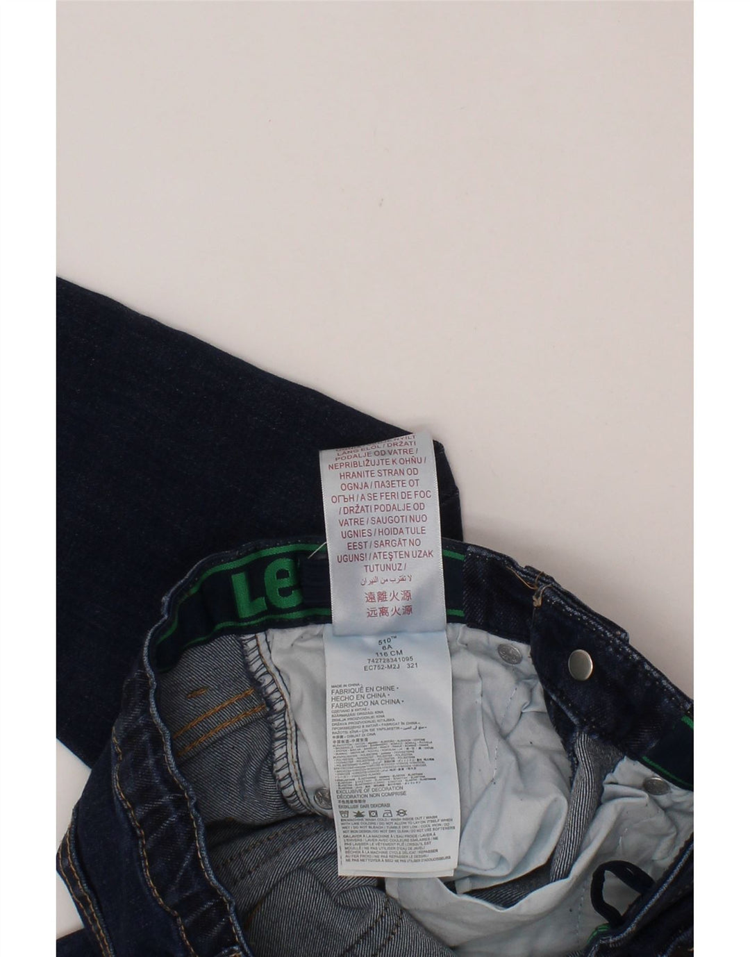 LEVI'S Boys 510 uske traperice 5-6 godina W24 L20 tamnoplavi pamuk