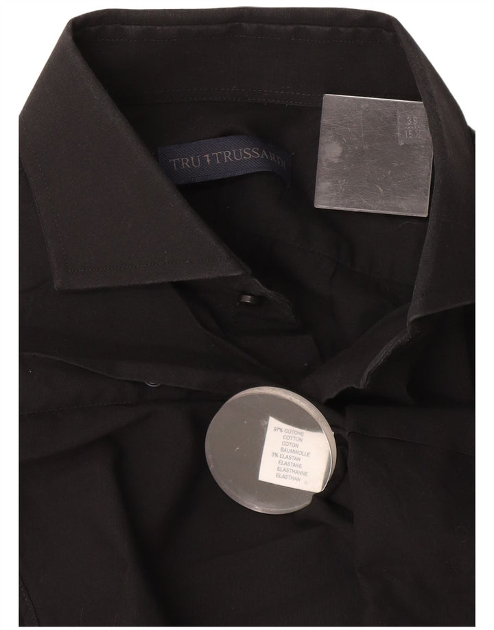 Trussardi muška košulja veličina 39 15 1/2 srednji crni pamuk