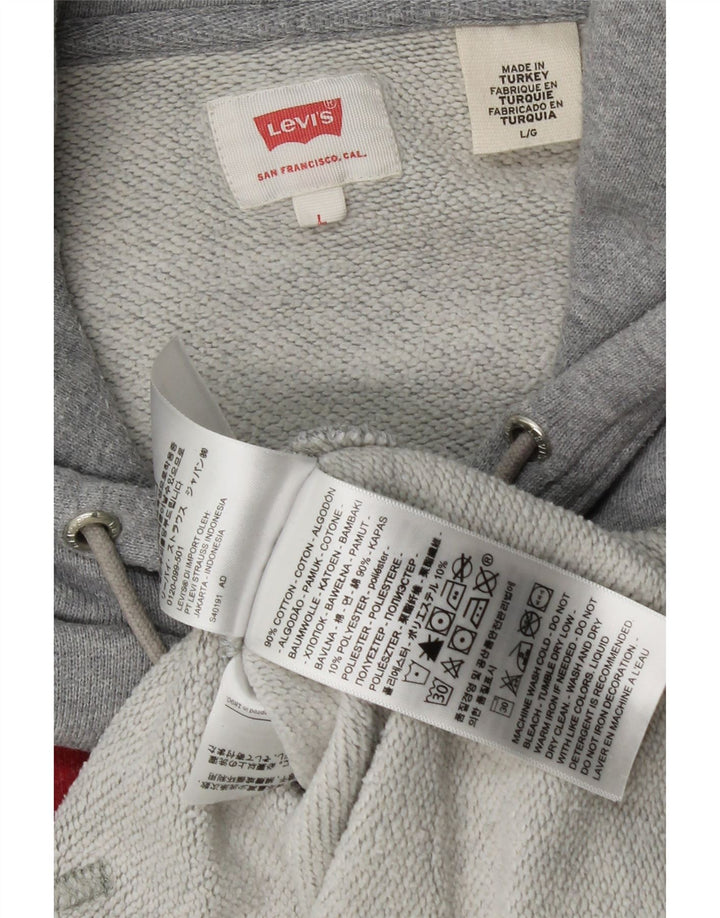Levi's muška majica s kapuljačom s kapuljačom, veliki sivi pamuk