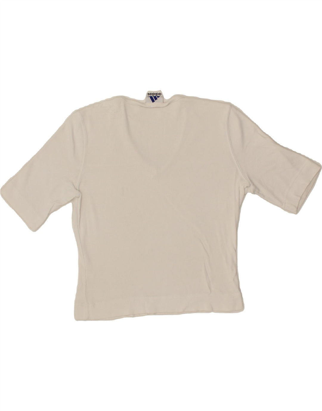 ADIDAS Womens Crop T-Shirt Top UK 12 Medium White Vintage Adidas and Second-Hand Adidas from Messina Hembry 