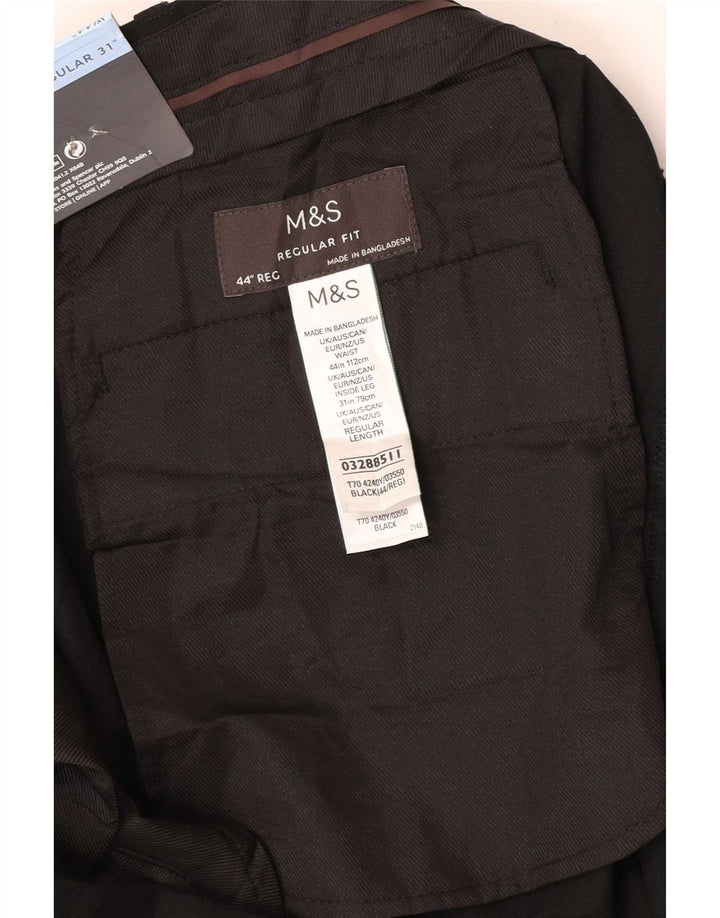 Marks & Spencer muške chino hlače standardnog kroja W44 L31 crni poliester
