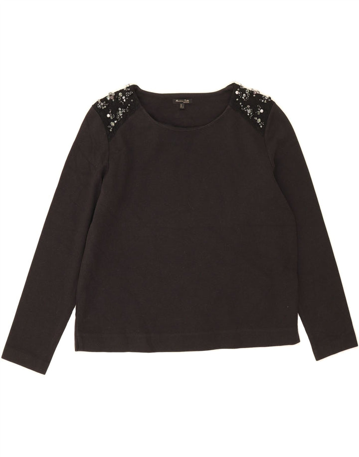MASSIMO DUTTI Womens Top Long Sleeve UK 16 Large Black Polyamide Vintage Massimo Dutti and Second-Hand Massimo Dutti from Messina Hembry 
