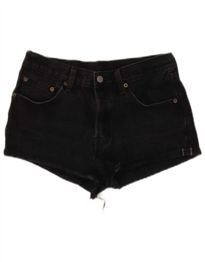 Levi's ženske kratke traper hlače 501 W27 male crne pamučne boje