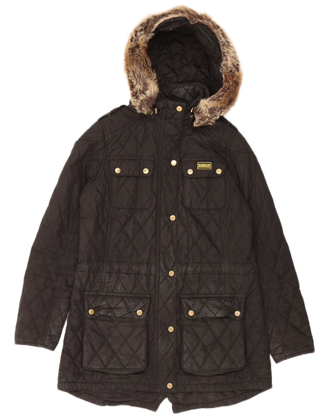 Barbour ženska prošivena parka jakna s kapuljačom UK 12 srednje crna