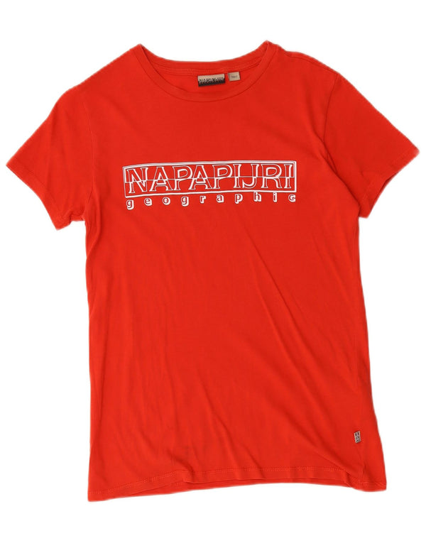 Napapijri Boys Graphic T-Shirt Top 13-14 Years Red Cotton