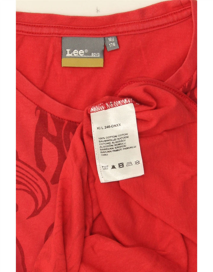 Lee Boys Graphic Vest Top 15-16 Years Red Pamuk