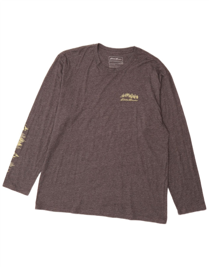 Eddie Bauer muška majica dugih rukava s grafikama, veliki sivi flekasti pamuk