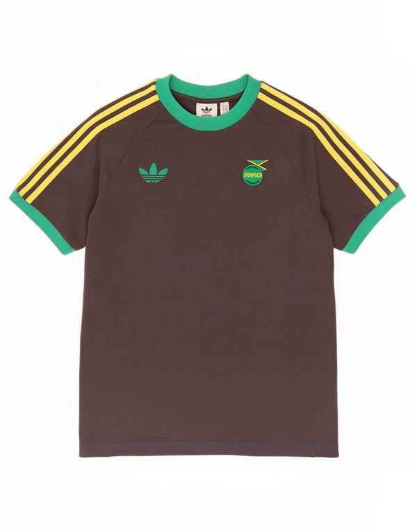 Adidas Mens Jamaica T-Shirt Top Medium Grey Colourblock Cotton