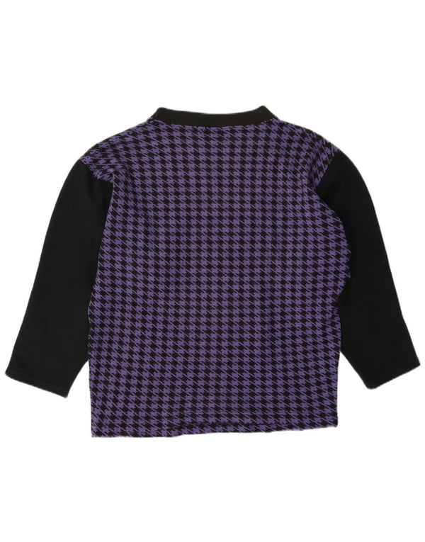 Gymnasium ženska majica dugih rukava UK 14 srednje ljubičasta houndstooth