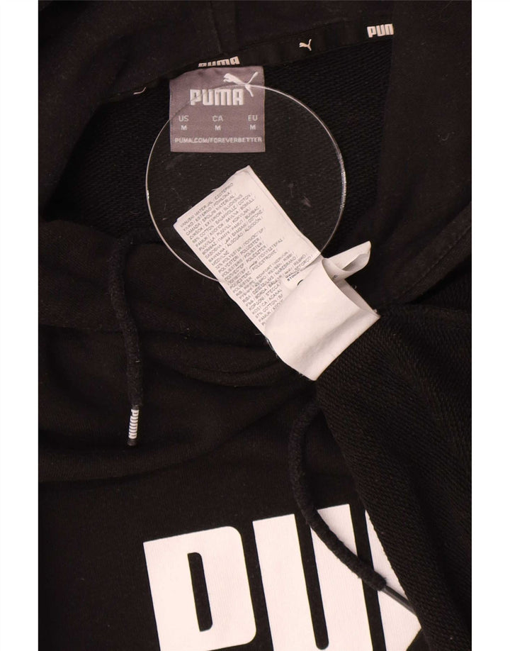 Puma muška majica s kapuljačom srednje veličine, crni pamuk