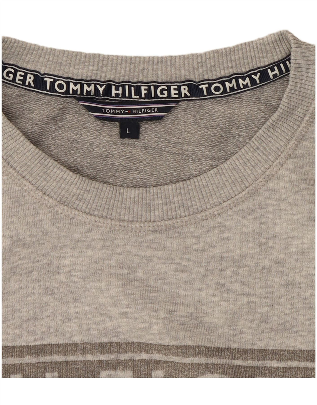 Tommy Hilfiger ženski džemper s grafičkim motivima UK 16 veliki sivi