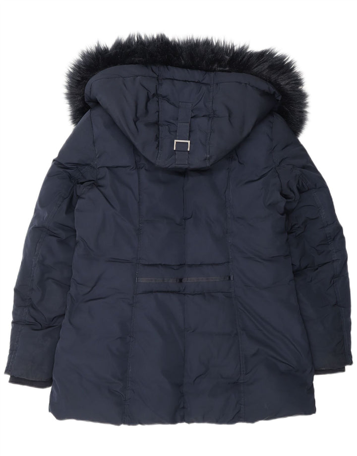 Monsoon ženska prevelika podstavljena jakna s kapuljačom UK 14 srednje tamnoplava