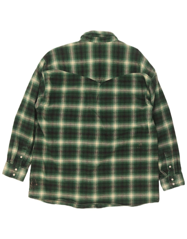 Levi's ženska flanelska košulja UK 14 Srednje zelena karirana pamuk