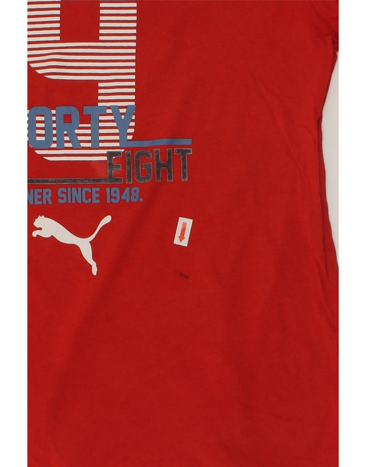PUMA Boys Graphic T-Shirt Top 9-10 Years Red | Vintage Puma | Thrift | Second-Hand Puma | Used Clothing | Messina Hembry 