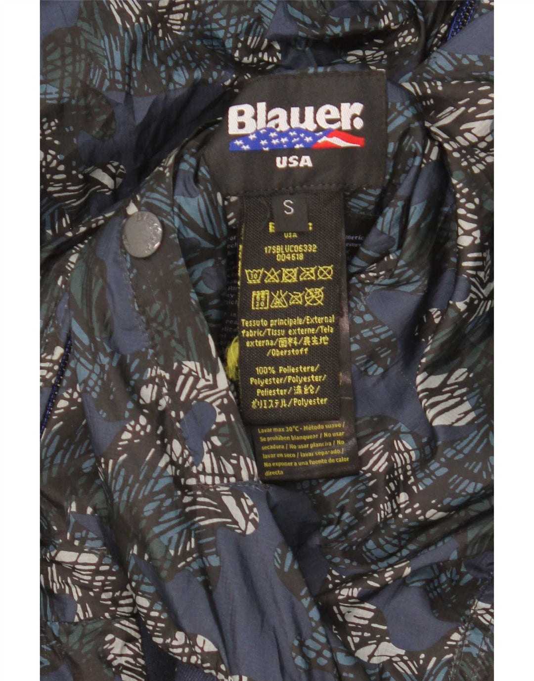 Blauer muška reverzibilna bomber jakna UK 36 mali plavi poliester