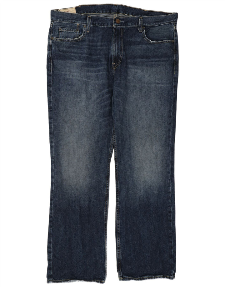Hollister muške Bootcut traperice W38 L30 tamnoplavi pamuk