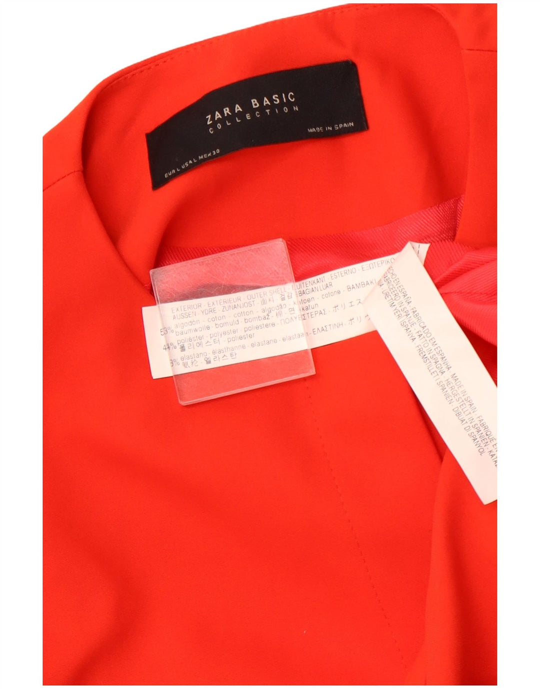 ZARA ženska jakna s otvorenim sakoom s 3/4 rukava UK 14 velika narančasta pamuk