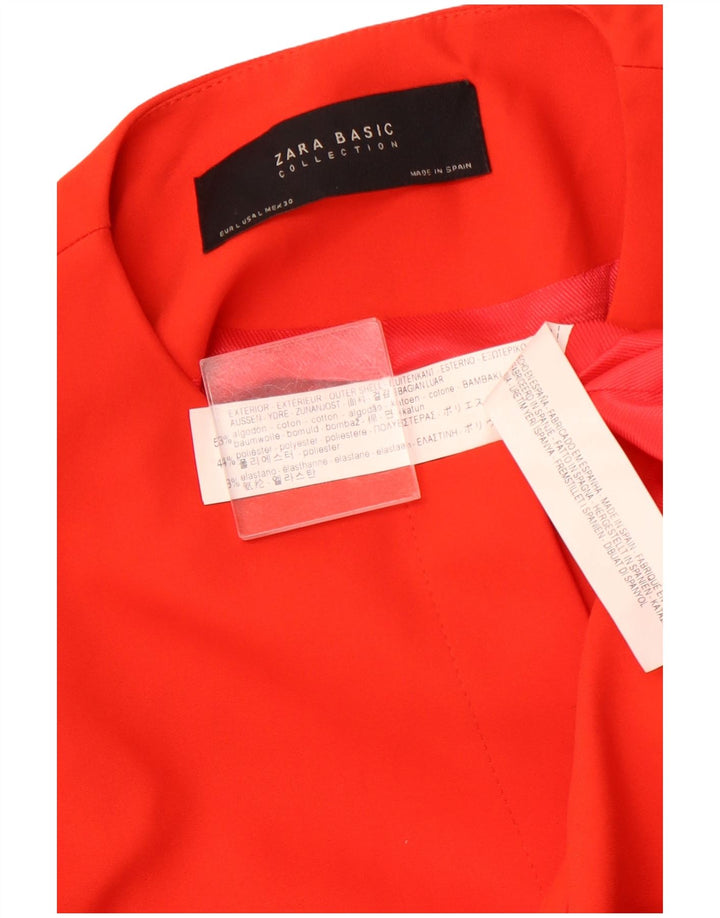 ZARA ženska jakna s otvorenim sakoom s 3/4 rukava UK 14 velika narančasta pamuk