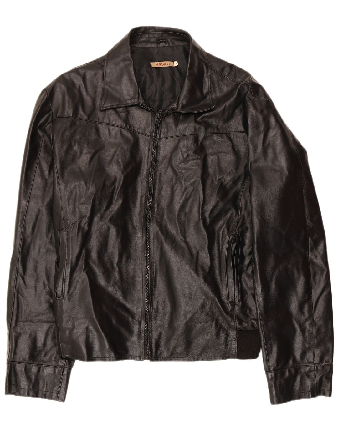 Vintage muška kožna jakna UK 42 XL crna koža