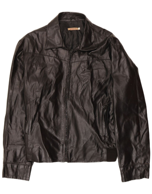 Vintage muška kožna jakna UK 42 XL crna koža