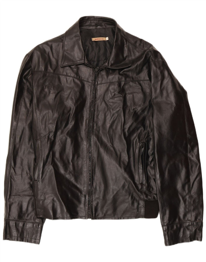 Vintage muška kožna jakna UK 42 XL crna koža