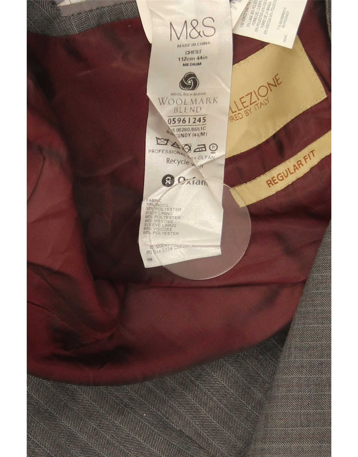 Marks & Spencer muška jakna sa 2 gumba UK 44 XL Siva riblja kost vuna