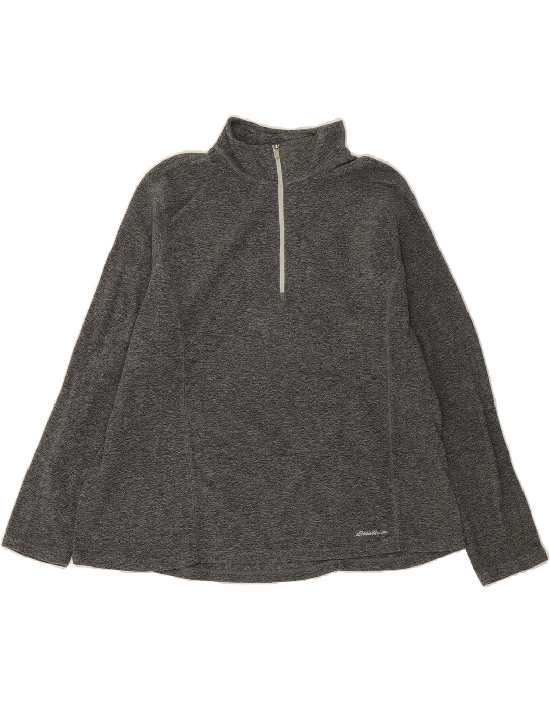 EDDIE BAUER Womens Zip Neck Fleece Jumper UK 20 2XL Grey Polyester Vintage Eddie Bauer and Second-Hand Eddie Bauer from Messina Hembry 