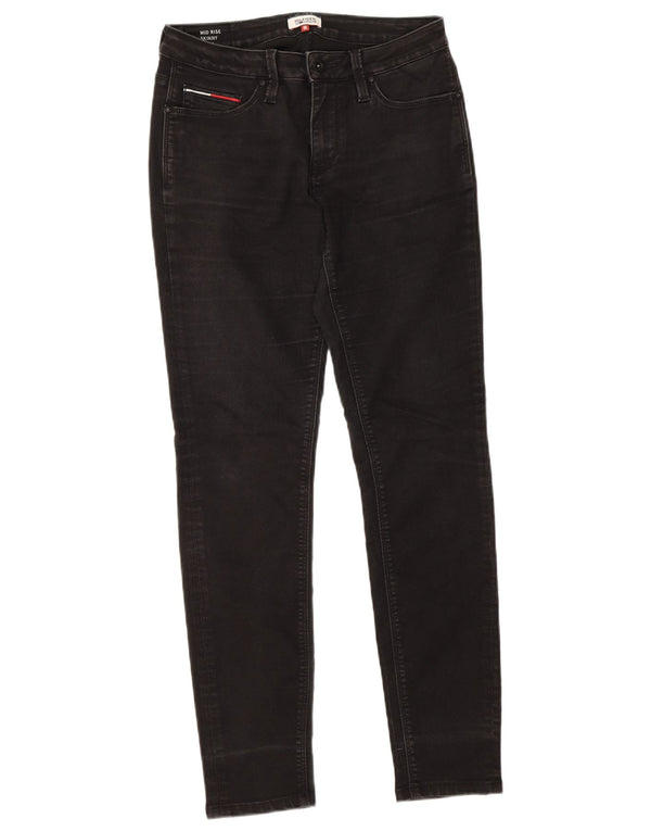 Tommy Hilfiger ženske uske traperice srednjeg rasta W29 L30 crni pamuk