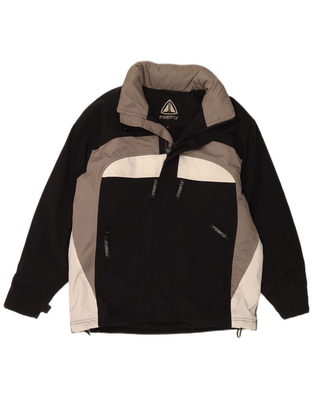 VINTAGE muška jakna vjetrovka s kapuljačom UK 36 Mala crna najlonska boja