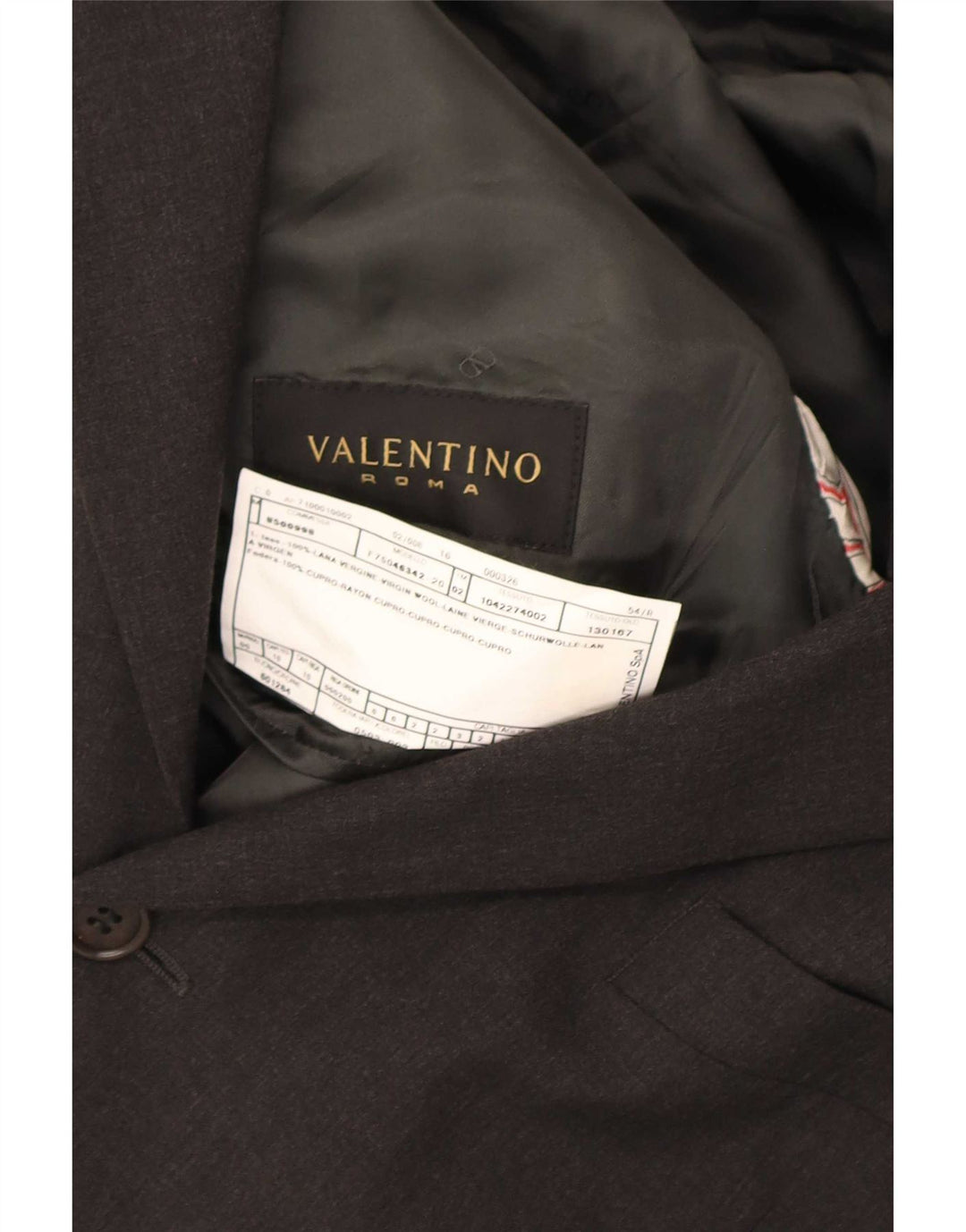 Valentino muška jakna sa 3 gumba IT 54 2XL siva vuna