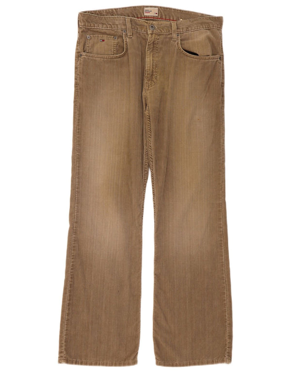 Ženske hlače od samta Tommy Hilfiger Bootcut W34 L32 Bež Pamuk