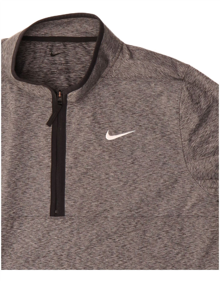 Nike Dri Fit Pulover s patentnim izrezom i gornji dio trenirke Large Grey Flected