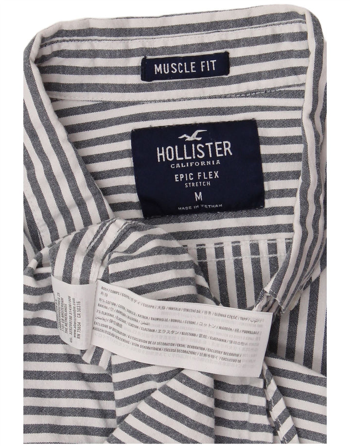 HOLLISTER Muška košulja Muscle Srednje sivi pamuk na pruge