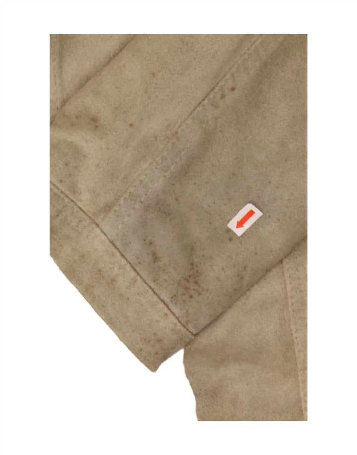 SITELLI Womens Suede Jacket UK 8 Small Beige