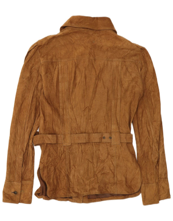 VINTAGE ženska vojna jakna od brušene kože IT 42 srednje smeđe kože